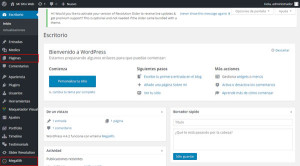 Panel Administración Sitio Web
